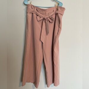 Pink Tie-Waist Capris